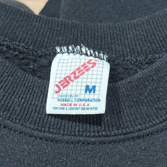 Vintage 90’s Jerzees Black Embroidered Bird Crewneck Sweatshirt Women’s Medium - Picture 4 of 4